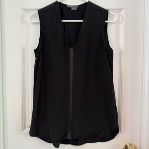 Vince Sleeveless V-Neck Top Black Size XS